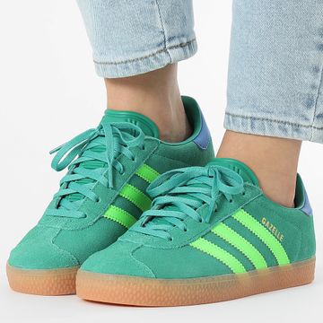 Adidas Originals - Gazelle Mujer Zapatillas J JP7127 Seco Verde Solar Verde Azul Ave