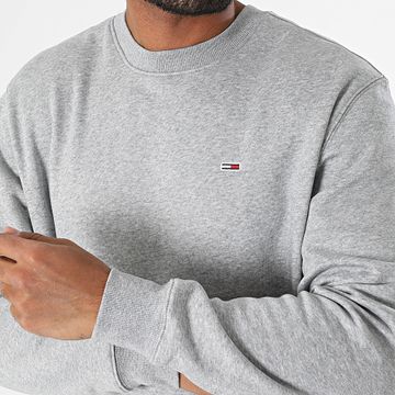 Tommy Jeans - Sudadera polar con cuello redondo 0741 Gris jaspeado