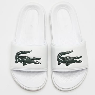 Lacoste - Zapatillas Serve Slide Dual Logo Cocodrilo Blanco