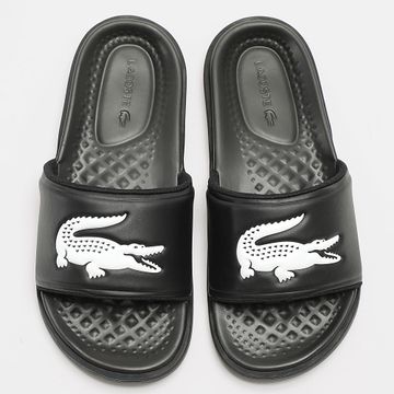 Lacoste - Zapatillas Serve Slide Dual Logo Cocodrilo Negro