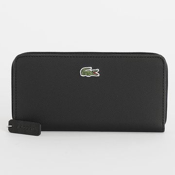 Lacoste - Billetero de mujer con logo de cocodrilo bordado Negro