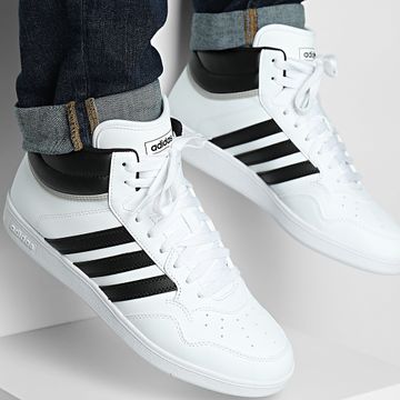 Adidas Performance - Hoops 4.0 Mid Zapatillas JQ9993 Calzado Blanco Core Negro Gris Dos