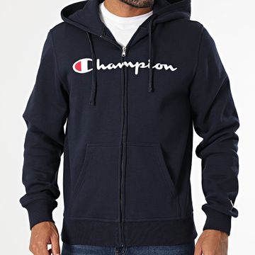 Champion - Sudadera azul marino con capucha y cremallera 220255