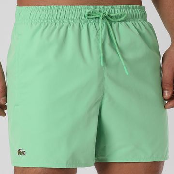 Lacoste - Shorts de baño con logo bordado de cocodrilo verde