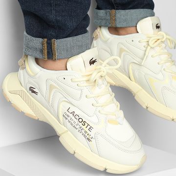 Lacoste - Baskets L003 Neo 125 Off White Marrón claro