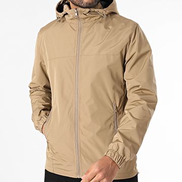 Classic Series - Chaqueta marrón claro con capucha y cremallera