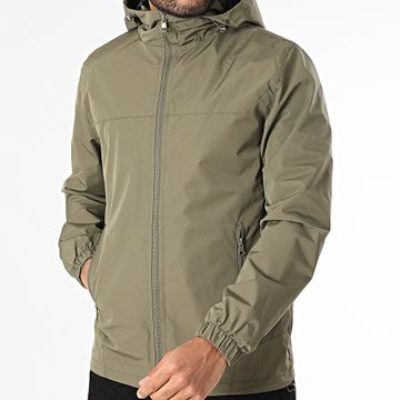 Classic Series - Chaqueta verde caqui con capucha y cremallera