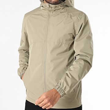 Classic Series - Chaqueta con cremallera y capucha verde caqui claro
