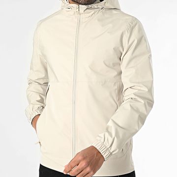 Classic Series - Chaqueta beige con capucha y cremallera
