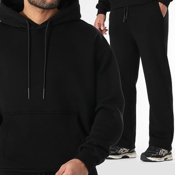 LBO - 3721 Conjunto de sudadera con capucha y pantalón de chándal negro