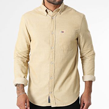 Tommy Jeans - Camisa Cordón Entrada Manga Larga 0672 Beige