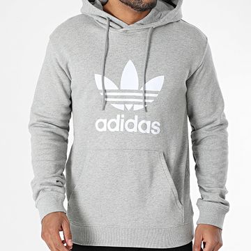 Adidas Originals - Sudadera con capucha Trefoil IM4490 Gris jaspeado