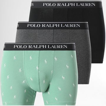 Polo Ralph Lauren - Juego de 3 calzoncillos bóxer Negro Carbón Heather Verde