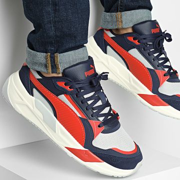 Puma - Zapatillas Trinity 2 400230 Gris Claro Rojo Fuego Azul Marino