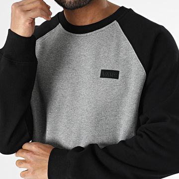 Vans - Cuello redondo Sudadera básica raglán 00HNV Gris jaspeado Negro
