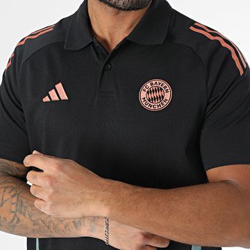 Adidas Performance - FC Bayern Munich Polo de manga corta a rayas JI5279 Negro Camel