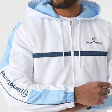 Sergio Tacchini - Prannie 40846 Blanco Azul Claro Azul Petróleo Chaqueta con cremallera y capucha a rayas