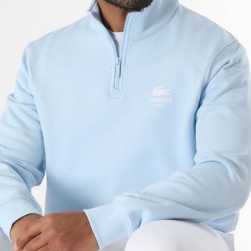 Lacoste - Sweat Top Zip Neck Classic Fit Crocodile Logo Light Blue