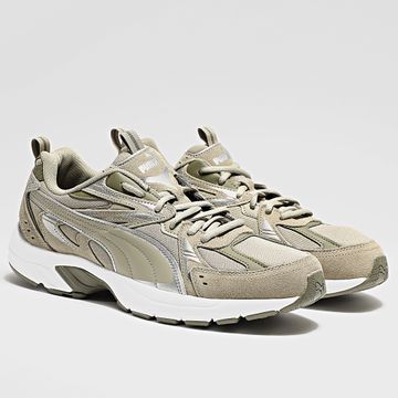 Puma - Milenio Tech Suede 393489 Terciopelo Musgo Puma Zapatillas Plata Envejecida