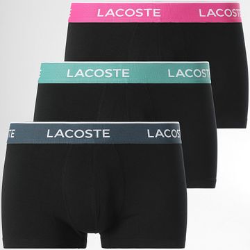 Lacoste - Juego de 3 calzoncillos bóxer clásicos negros