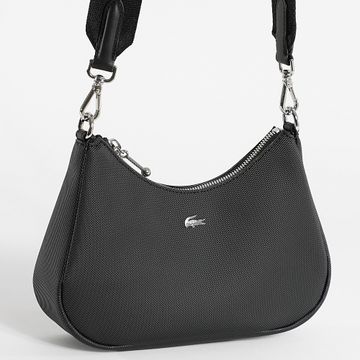 Lacoste - Bolso Mujer Logo Cocodrilo Metal Negro