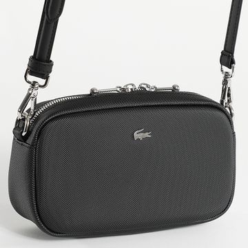 Lacoste - Bolso Mujer Logo Cocodrilo Metal Negro
