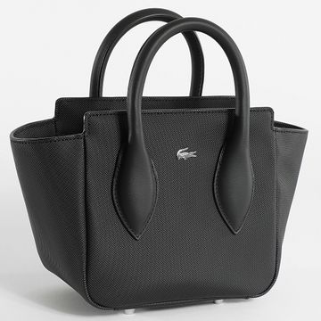 Lacoste - Bolso de mujer Logo Cocodrilo Metálico Negro