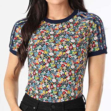 Adidas Originals - Liberty Camiseta Mujer JC7776 Azul Marino Rojo Amarillo Floral