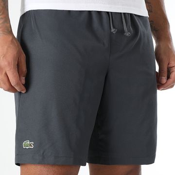 Lacoste - Pantalón Corto Jogging Diamond Logotipo Bordado Cocodrilo Gris Carbón