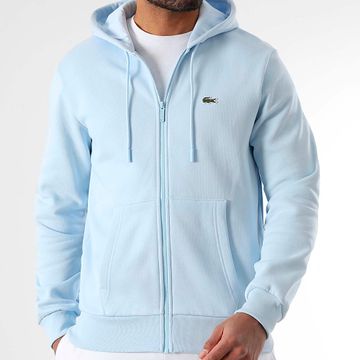 Lacoste - Cocodrilo Logotipo Bordado Sudadera con cremallera Ajuste clásico Azul claro