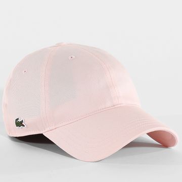 Lacoste - Gorra de cocodrilo bordada con logotipo lateral Rosa claro