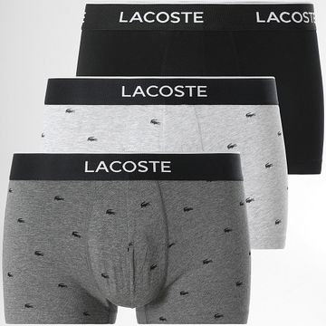 Lacoste - Lote de 3 calzoncillos bóxer clásicos Gris brezo Negro