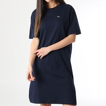 Lacoste - Vestido de mujer con logo de cocodrilo bordado Azul marino
