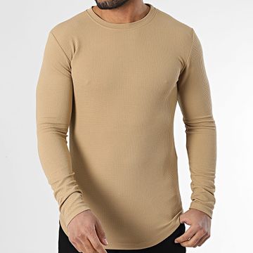 Frilivin - Camiseta de manga larga beige