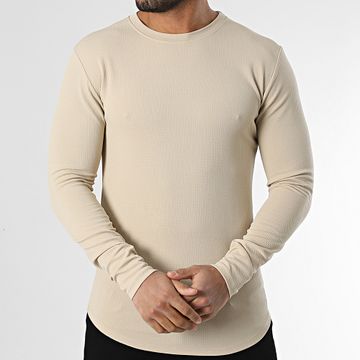 Frilivin - Camiseta de manga larga beige