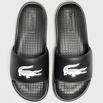 Lacoste - Claquettes Serve Slide 0.0 Logo Crocodile Noir