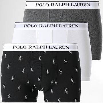 Polo Ralph Lauren - Lot De 3 Boxers Blanc Gris Anthracite Chiné Noir