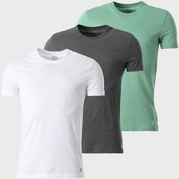Polo Ralph Lauren - Lot De 3 Tee Shirts Original Player Blanc Gris Anthracite Vert Clair