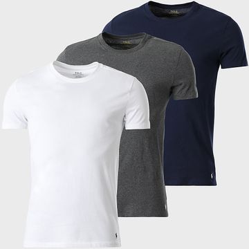 Polo Ralph Lauren - Camiseta Original Player 3 Blanco Azul marino Gris marengo Moteado