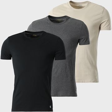 Polo Ralph Lauren - Lot De 3 Tee Shirts Original Player Noir Gris Anthracite Chiné Beige