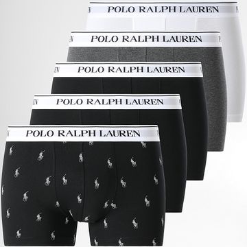 Polo Ralph Lauren - Juego de 5 calzoncillos bóxer blanco antracita brezo negro