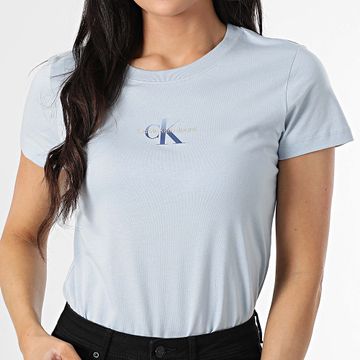 Calvin Klein - Camiseta mujer 5252 Azul claro