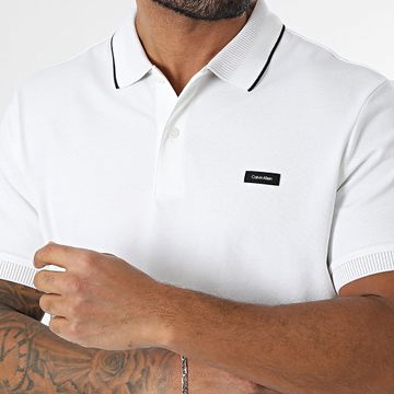 Calvin Klein - Polo Manga Corta Piqué Multi Tipping 4141 Blanco