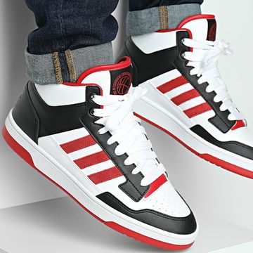 Adidas Performance - Rapid Court Mid JR3160 Core Black Team Power Red 2 Footwear White Hi-Top Sneakers