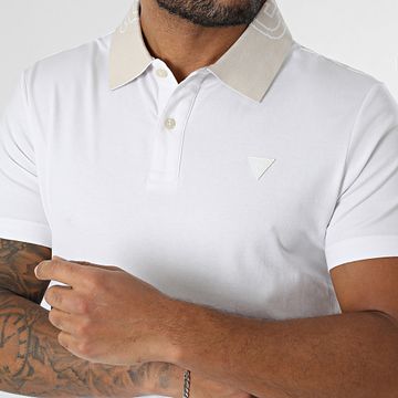 Guess - Polo Manga Corta M5GP66-J1314 Blanco Beige