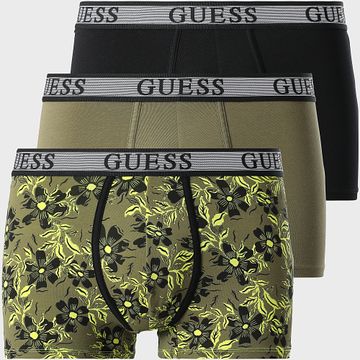 Guess - Set De 3 Boxers U5GG05 Negro Verde Caqui Floral