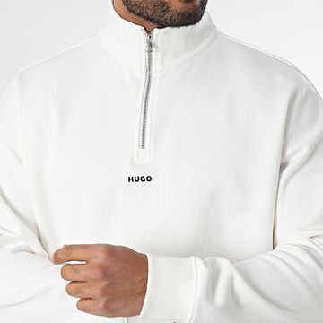 HUGO - Durty 244 Sweat Top Cuello con cremallera 50525881 Blanco roto