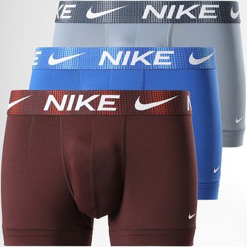 Nike - Juego de 3 bóxers Dri-Fit Essential Micro KE1156 Marrón Azul Real Gris