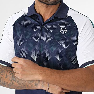 Sergio Tacchini - Polo Manga Corta Punte 40937 Azul Marino Blanco Verde