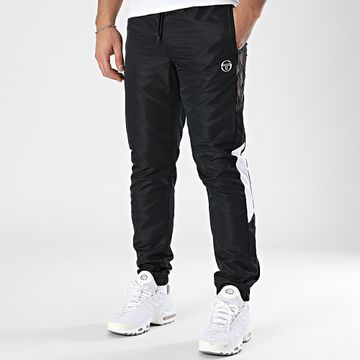 Sergio Tacchini - Punte 40940 Negro Blanco Naranja Banda Pantalones Jogging